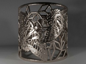 Swallowtail Bracelet - Blender (Cycles Engine) render of a 3D printed bracelet, simulated steel material